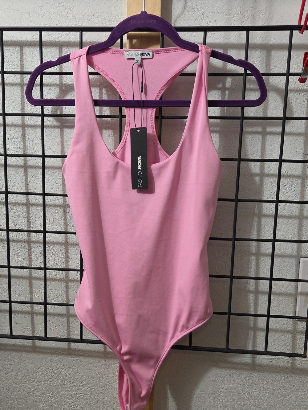 *Fashion Nova Pink Scoop Racerback Bodysuit